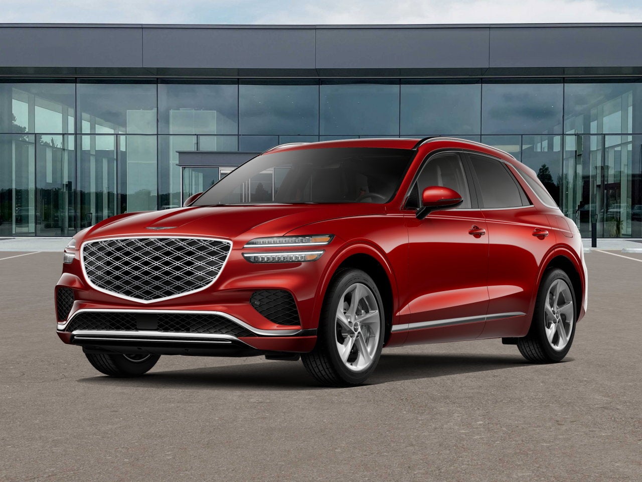 2026 Genesis GV70 2.5T Select in Mauna Red — front three-quarter view