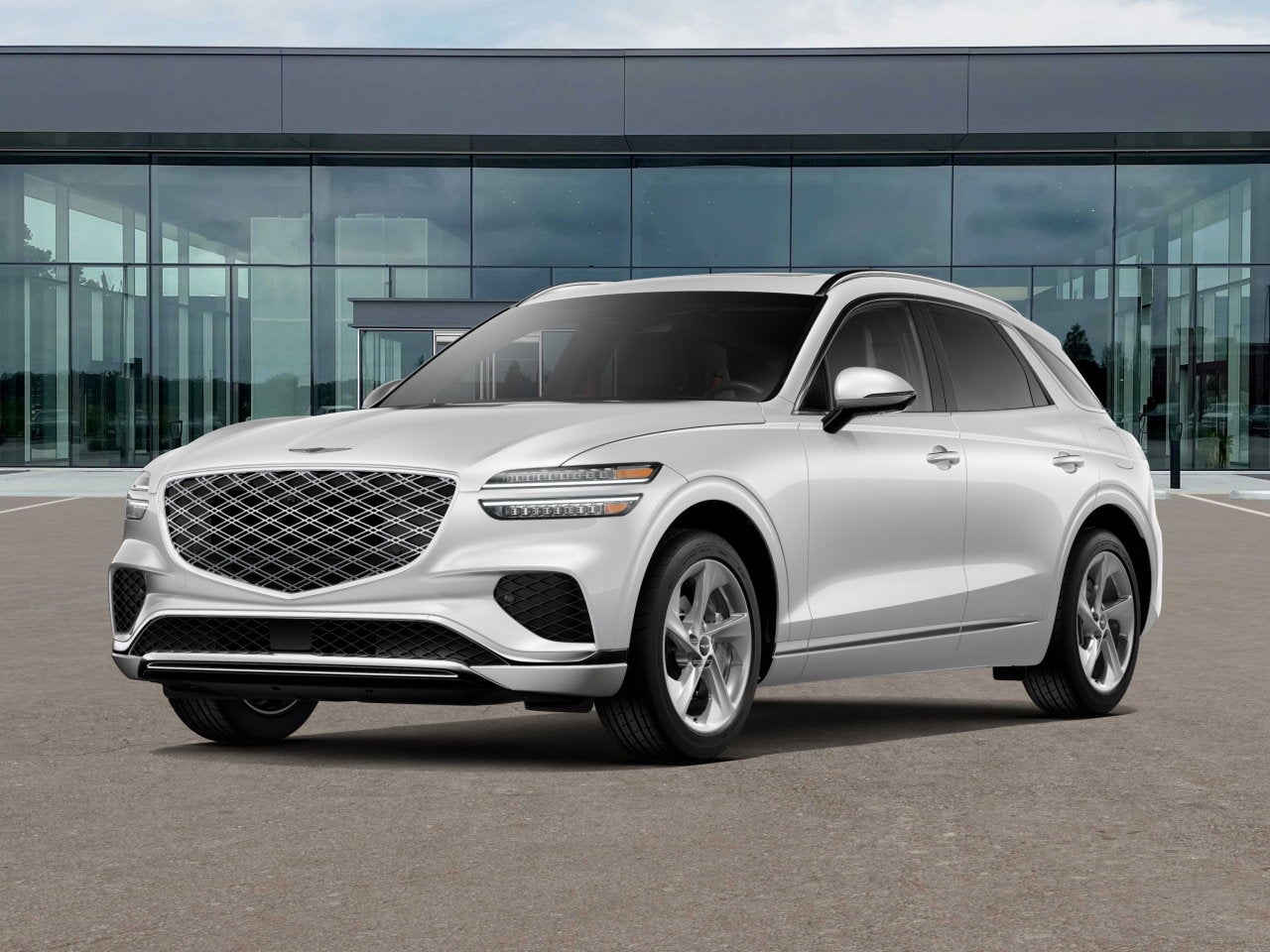2026 Genesis GV70 2.5T Advanced in Uyuni White — front three-quarter view
