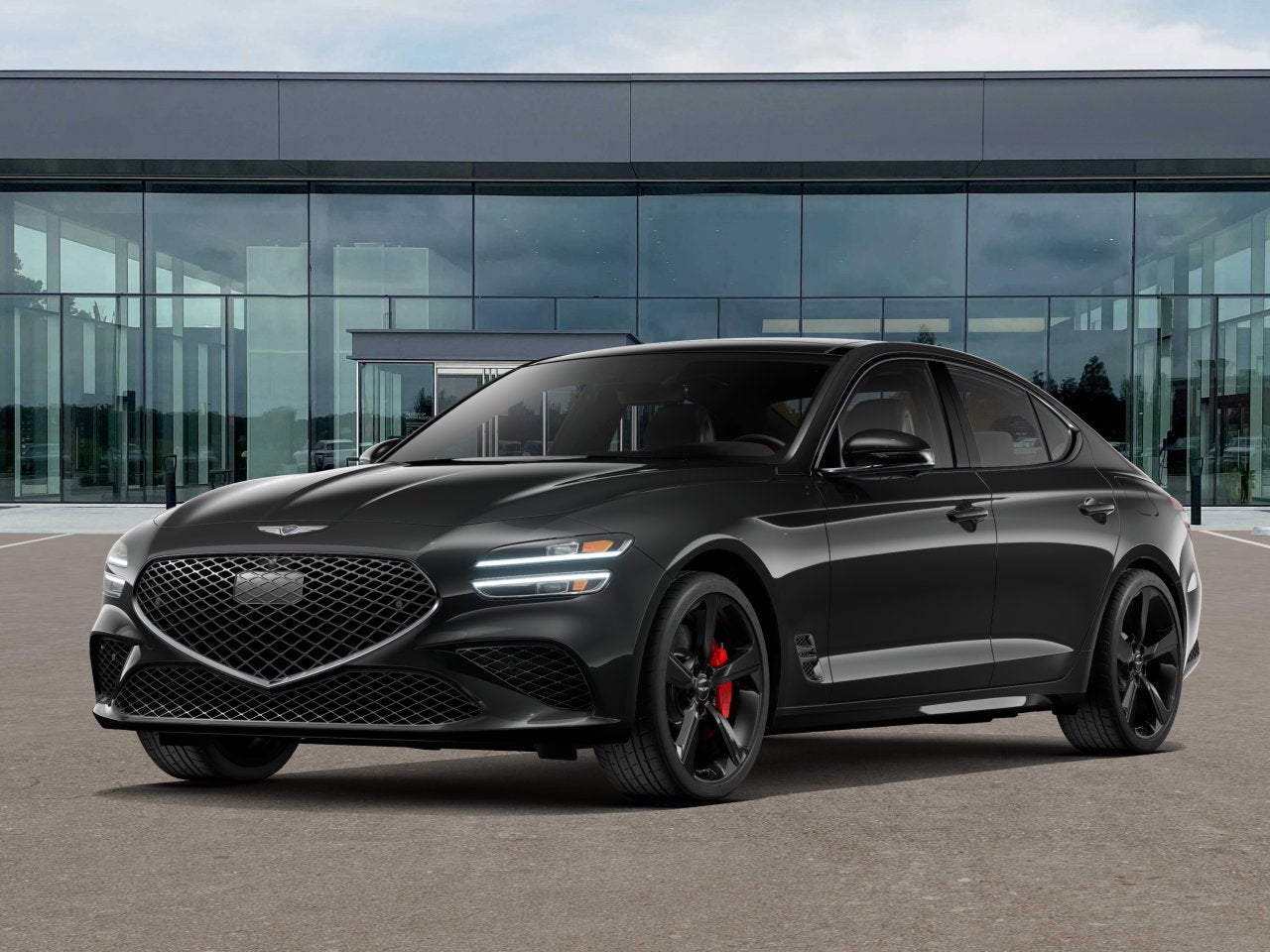 2026 Genesis G70 3.3T Sport Prestige in Vik Black — front three-quarter view