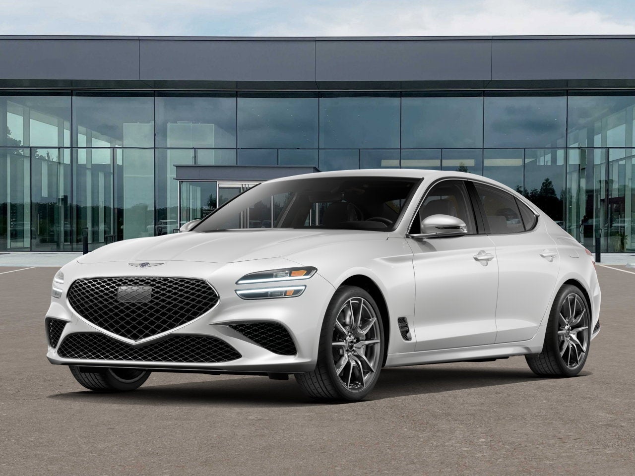 2026 Genesis G70 2.5T in Uyuni White — front three-quarter view