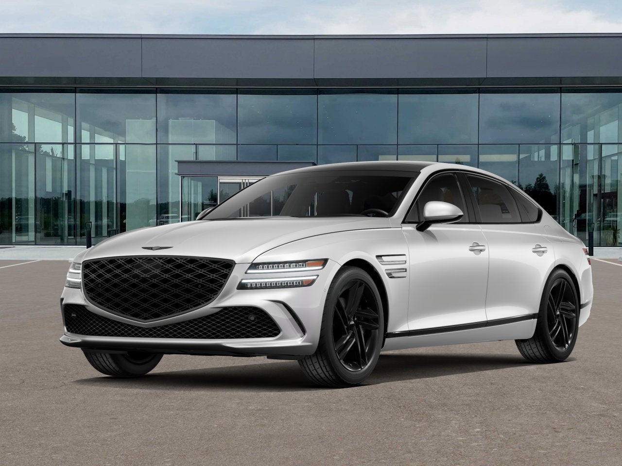 2026 Genesis G80 3.5T in Uyuni White — front three-quarter view