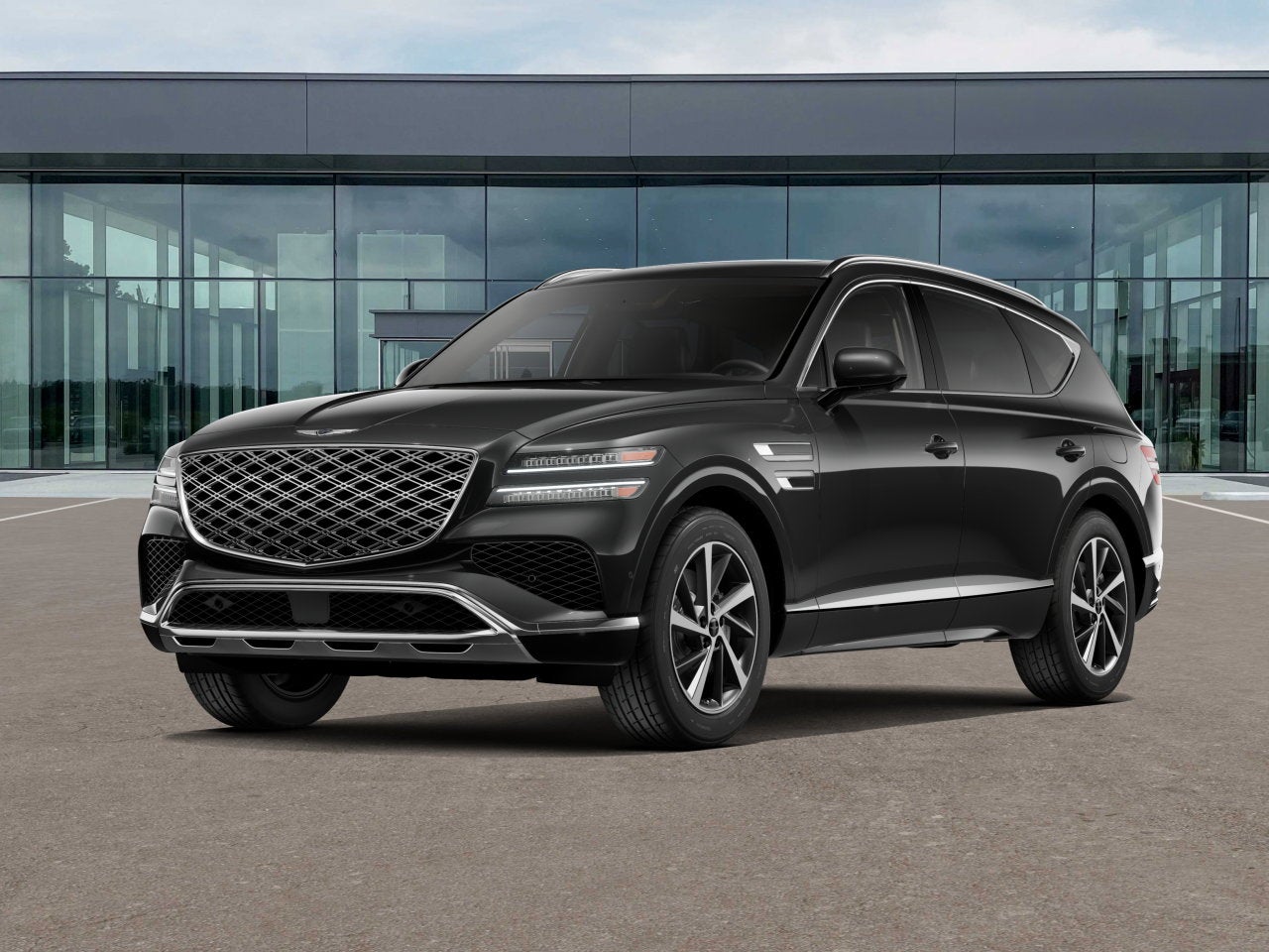 2026 Genesis GV80 2.5T Advanced in Vik Black — front three-quarter view