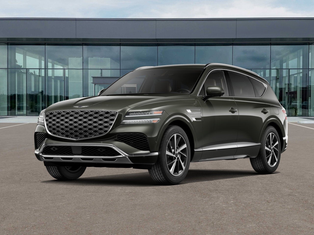 2026 Genesis GV80 2.5T Advanced in Storr Green — front three-quarter view