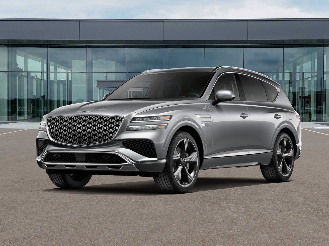 2026 Genesis GV80 2.5T Prestige in Savile Silver — front three-quarter view