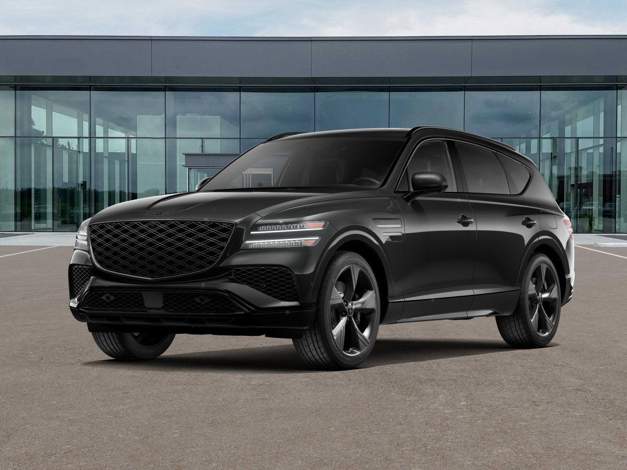 2026 Genesis GV80 3.5T Prestige Black in Vik Black — front three-quarter view
