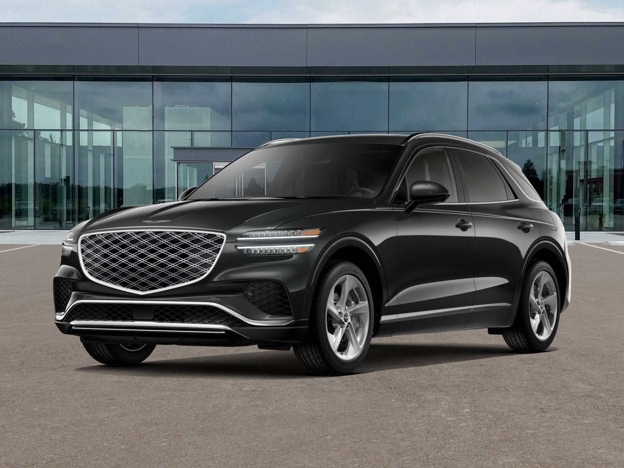 2026 Genesis GV70 2.5T Advanced in Vik Black — front three-quarter view